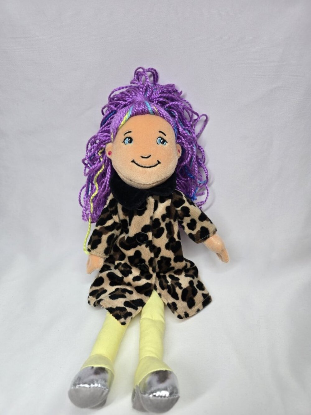 GROOVY GIRLS Lilia Purple Hair With Leopard Print Jacket Outfit Plush Doll